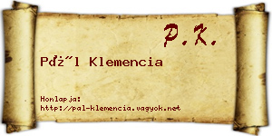 Pál Klemencia névjegykártya